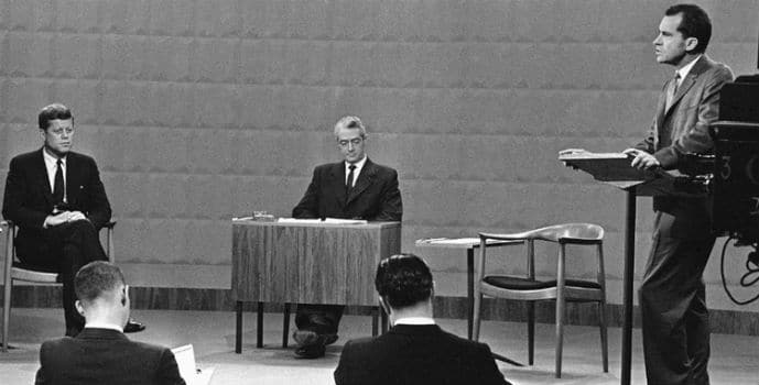 Primer debate entre Nixon y kennedy en 1960